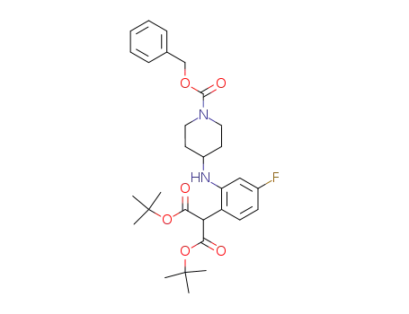 2-[2-(1-benzyloxycarbonyl-piperidin-4-ylamino)-4-fluoro-phenyl]-malonic acid di-<i>tert</i>-butyl ester
