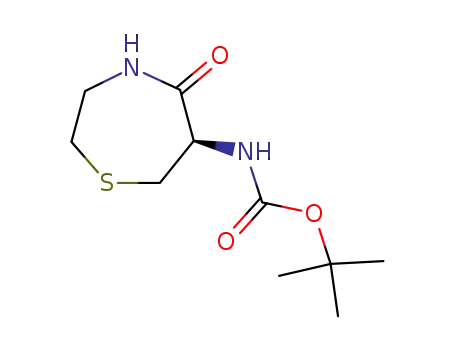 Carbamic acid, (hexahydro-5-oxo-1,4-thiazepin-6-yl)-, 1,1-dimethylethyl
ester, (R)-