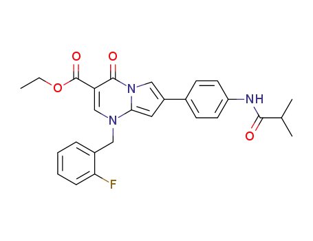 1-(2-fluoro-benzyl)-7-(4-isobutyrylamino-phenyl)-4-oxo-1,4-dihydro-pyrrolo[1,2-<i>a</i>]pyrimidine-3-carboxylic acid ethyl ester