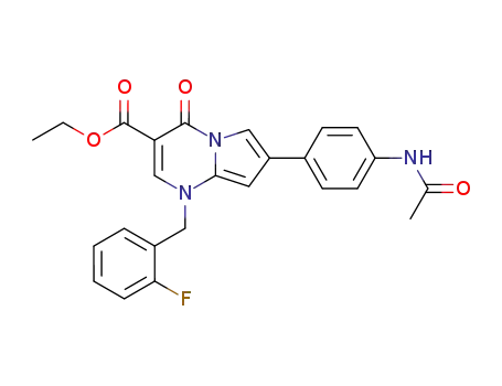 7-(4-acetylamino-phenyl)-1-(2-fluoro-benzyl)-4-oxo-1,4-dihydro-pyrrolo[1,2-<i>a</i>]pyrimidine-3-carboxylic acid ethyl ester