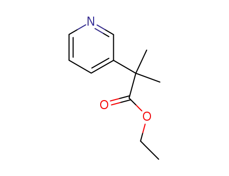 Molecular Structure of 120690-70-2 (ethyl 2-Methyl-2-(pyridin-3-yl)propanoate)