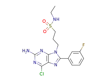 N<sub>1</sub>-ethyl-3-[2-amino-6-chloro-8-(3-fluorophenyl)-9H-9-purinyl]-1-propanesulfonamide
