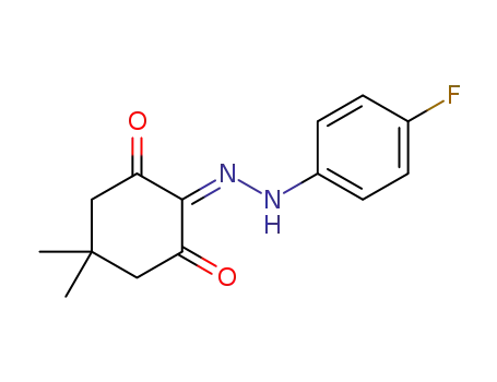 Molecular Structure of 326010-83-7 (2-[2-(4-fluorophenyl)hydrazinylidene]-5,5-dimethylcyclohexane-1,3-dione)