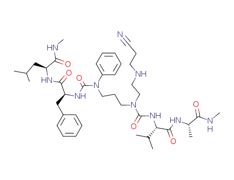 (S)-2-{(S)-2-[3-(3-{1-[2-(2-Cyano-ethylamino)-ethyl]-3-[(S)-2-methyl-1-((S)-1-methylcarbamoyl-ethylcarbamoyl)-propyl]-ureido}-propyl)-3-phenyl-ureido]-3-phenyl-propionylamino}-4-methyl-pentanoic acid methylamide