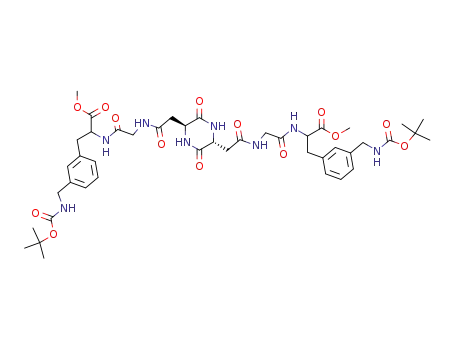 3-[3-(<i>tert</i>-butoxycarbonylamino-methyl)-phenyl]-2-{2-[2-(5-{[({2-[3-(<i>tert</i>-butoxycarbonylamino-methyl)-phenyl]-1-methoxycarbonyl-ethylcarbamoyl}-methyl)-carbamoyl]-methyl}-3,6-dioxo-piperazin-2-yl)-acetylamino]-acetylamino}-propionic acid methyl ester