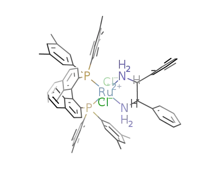 Molecular Structure of 220114-03-4 (Dichloro{(S)-(-)-2,2'-bis[di(3,5-xylyl)phosphino]-1,1'-binaphthyl}[(1S,2S)-(-)-1,2-diphenylethylenediamine]ruthenium(II))