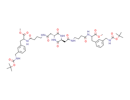 3-[3-(<i>tert</i>-butoxycarbonylamino-methyl)-phenyl]-2-[4-(2-{5-[(3-{2-[3-(<i>tert</i>-butoxycarbonylamino-methyl)-phenyl]-1-methoxycarbonyl-ethylcarbamoyl}-propylcarbamoyl)-methyl]-3,6-dioxo-piperazin-2-yl}-acetylamino)-butyrylamino]-propionic acid methyl ester