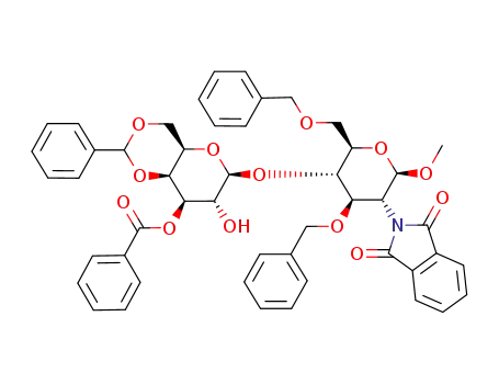 Benzoic acid (4aR,6S,7R,8R,8aS)-6-[(2R,3S,4R,5R,6R)-4-benzyloxy-2-benzyloxymethyl-5-(1,3-dioxo-1,3-dihydro-isoindol-2-yl)-6-methoxy-tetrahydro-pyran-3-yloxy]-7-hydroxy-2-phenyl-hexahydro-pyrano[3,2-d][1,3]dioxin-8-yl ester