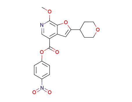 7-methoxy-2-(tetrahydro-pyran-4-yl)-furo[2,3-<i>c</i>]pyridine-4-carboxylic acid 4-nitro-phenyl ester