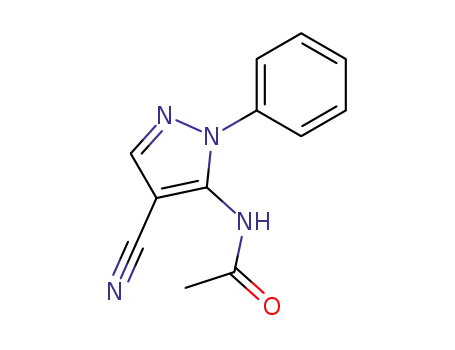 Molecular Structure of 62597-88-0 (Acetamide, N-(4-cyano-1-phenyl-1H-pyrazol-5-yl)-)