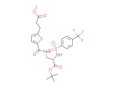 (2S)-3-((5-(2-Methoxycarbonyl-ethyl)-thiophene-2-carbonyl)-amino)-2-(4-trifluoromethylphenyl-sulfonylamino)-propionic Acid tert-Butyl Ester
