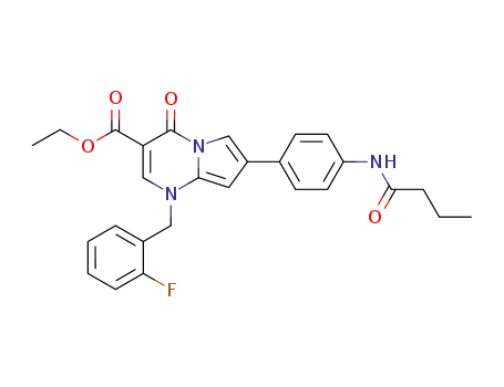 7-(4-butyrylamino-phenyl)-1-(2-fluoro-benzyl)-4-oxo-1,4-dihydro-pyrrolo[1,2-<i>a</i>]pyrimidine-3-carboxylic acid ethyl ester