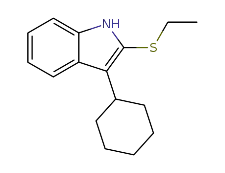 Molecular Structure of 1027208-32-7 (3-cyclohexyl-2-ethylsulfanyl-1<i>H</i>-indole)