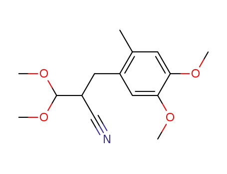 Molecular Structure of 7520-76-5 (2-Dimethoxymethyl-3-(4,5-dimethoxy-2-methylphenyl)propanenitrile)