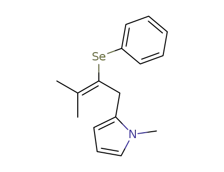 Molecular Structure of 87728-80-1 (1H-Pyrrole, 1-methyl-2-[3-methyl-2-(phenylseleno)-2-butenyl]-)