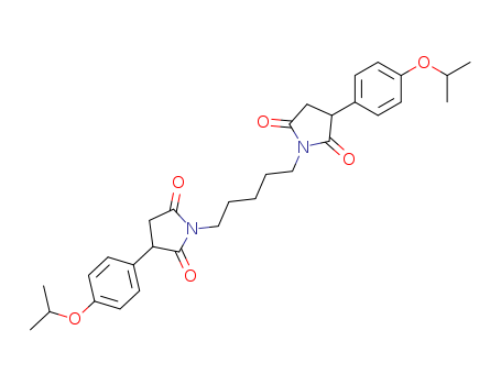 Molecular Structure of 115906-27-9 (2,5-Pyrrolidinedione,1,1'-(1,5-pentanediyl)bis[3-[4-(1-methylethoxy)phenyl]-)