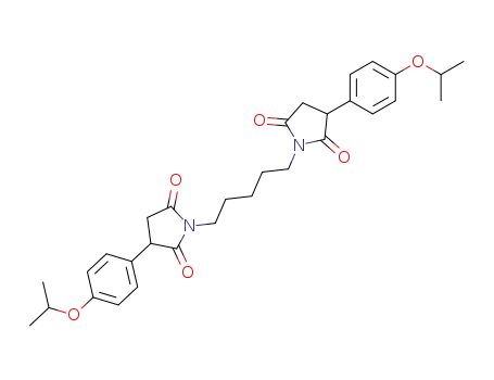 Molecular Structure of 115906-27-9 (2,5-Pyrrolidinedione,1,1'-(1,5-pentanediyl)bis[3-[4-(1-methylethoxy)phenyl]-)
