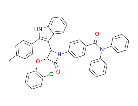 4-[3-(2-Chloro-phenoxy)-2-oxo-4-(2-p-tolyl-1H-indol-3-yl)-azetidin-1-yl]-N,N-diphenyl-benzamide