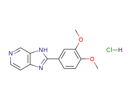 Molecular Structure of 80675-92-9 (1H-Imidazo[4,5-c]pyridine, 2-(3,4-dimethoxyphenyl)-,
monohydrochloride)