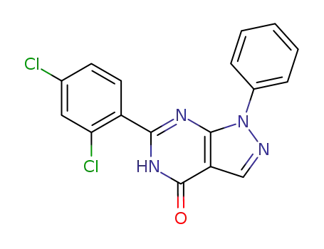 4H-Pyrazolo[3,4-d]pyrimidin-4-one,
6-(2,4-dichlorophenyl)-1,5-dihydro-1-phenyl-