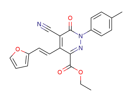 5-Cyano-4-((E)-2-furan-2-yl-vinyl)-6-oxo-1-p-tolyl-1,6-dihydro-pyridazine-3-carboxylic acid ethyl ester