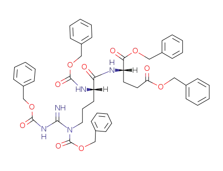 Molecular Structure of 79220-31-8 (<i>N</i>-(<i>N</i><sup>α</sup>,<i>N</i><sup>δ</sup>,<i>N</i><sup>ω</sup>-tris-benzyloxycarbonyl-L-arginyl)-L-glutamic acid dibenzyl ester)