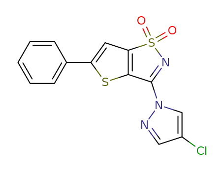 Thieno(2,3-d)isothiazole, 3-(4-chloro-1H-pyrazol-1-yl)-5-phenyl-, 1,1-dioxide