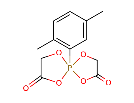 Molecular Structure of 138901-74-3 (5-(2,5-Dimethyl-phenyl)-1,4,6,9-tetraoxa-5λ<sup>5</sup>-phospha-spiro[4.4]nonane-2,7-dione)