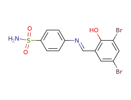 Molecular Structure of 105540-85-0 (Benzenesulfonamide,
4-[[(3,5-dibromo-2-hydroxyphenyl)methylene]amino]-)