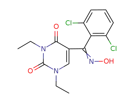 2,4(1H,3H)-Pyrimidinedione,
5-[(2,6-dichlorophenyl)(hydroxyimino)methyl]-1,3-diethyl-, (E)-