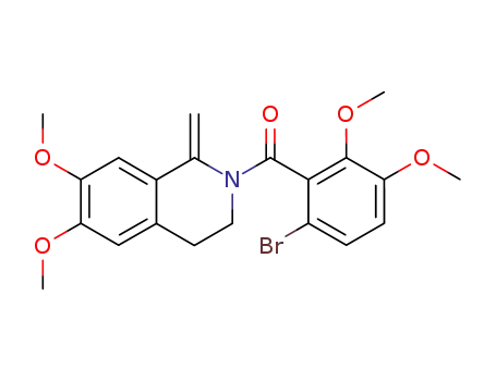 Molecular Structure of 64482-28-6 (Isoquinoline,
2-(6-bromo-2,3-dimethoxybenzoyl)-1,2,3,4-tetrahydro-6,7-dimethoxy-1-
methylene-)
