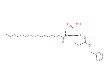 Molecular Structure of 73793-93-8 (L-Glutamic acid, N-(1-oxohexadecyl)-, 5-(phenylmethyl) ester)