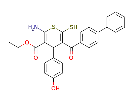2-Amino-5-(biphenyl-4-carbonyl)-4-(4-hydroxy-phenyl)-6-mercapto-4H-thiopyran-3-carboxylic acid ethyl ester