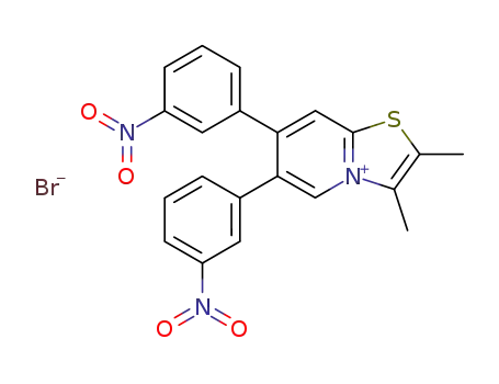 Molecular Structure of 110209-20-6 (Thiazolo[3,2-a]pyridinium, 2,3-dimethyl-6,7-bis(3-nitrophenyl)-, bromide)