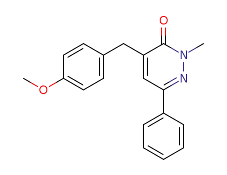 Molecular Structure of 64657-96-1 (3(2H)-Pyridazinone, 4-[(4-methoxyphenyl)methyl]-2-methyl-6-phenyl-)