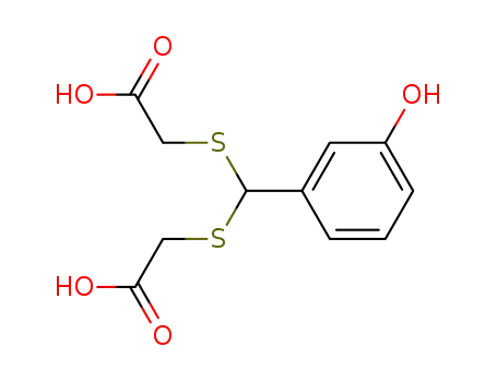 Molecular Structure of 153258-98-1 (Acetic acid, 2,2'-[[(3-hydroxyphenyl)methylene]bis(thio)]bis-)