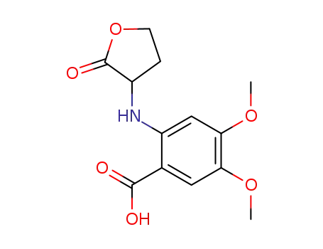 Molecular Structure of 64054-26-8 (Benzoic acid, 4,5-dimethoxy-2-[(tetrahydro-2-oxo-3-furanyl)amino]-)