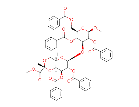 methyl O-<(R)-2,3-di-O-benzoyl-4,6-O-(1-methoxycarbonylethylidene)-β-D-galactopyranosyl>-(1-3)-2,4,6-tri-O-benzoyl-β-D-glucopyranoside