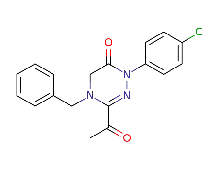 1,2,4-Triazin-6(1H)-one,
3-acetyl-1-(4-chlorophenyl)-4,5-dihydro-4-(phenylmethyl)-