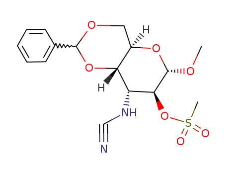 methyl <i>O</i><sup>4</sup>,<i>O</i><sup>6</sup>-(<i>R</i>)-benzylidene-3-cyanoamino-<i>O</i><sup>2</sup>-methanesulfonyl-α-<i>D</i>-3-deoxy-altropyranoside