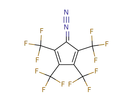 Molecular Structure of 85422-09-9 (1,3-Cyclopentadiene, 5-diazo-1,2,3,4-tetrakis(trifluoromethyl)-)