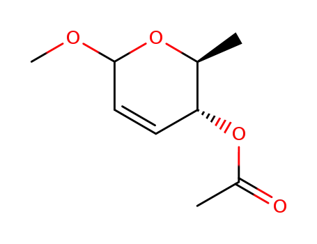 Molecular Structure of 201405-19-8 (methyl 4-O-acetyl-2,3,6-trideoxy-α,β-L-erythro-hex-2-enopyranoside)
