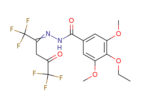 Molecular Structure of 108132-71-4 (4-Ethoxy-3,5-dimethoxy-benzoic acid [4,4,4-trifluoro-3-oxo-1-trifluoromethyl-but-(Z)-ylidene]-hydrazide)