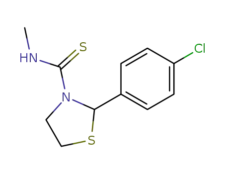 Molecular Structure of 112561-97-4 (3-Thiazolidinecarbothioamide, 2-(4-chlorophenyl)-N-methyl-)