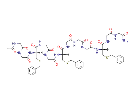 Molecular Structure of 77374-51-7 (Ac-Gly<sub>2</sub>-Cys(Bzl)-Gly<sub>2</sub>-Cys(Bzl)-Gly<sub>3</sub>-Cys(Bzl)-Gly<sub>2</sub>-NH<sub>2</sub>)