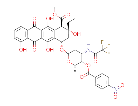 Molecular Structure of 132817-51-7 (7-O-(2,3,6-Trideoxy-4-O-p-nitrobenzoyl-3-trifluoroacetamido-β-L-lyxo-hexopyranosyl)-ε-rhodomycinone)