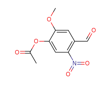 Molecular Structure of 84333-01-7 (4-acetoxy-5-methoxy-2-nitro-benzaldehyde)