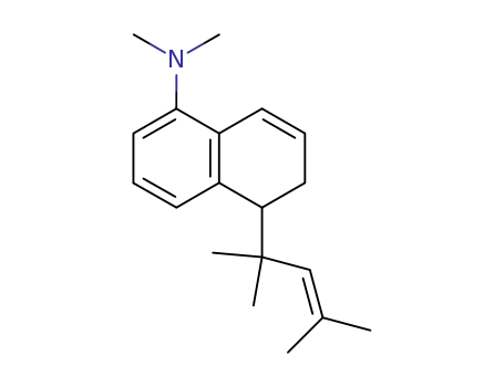 Molecular Structure of 144493-28-7 (1-Naphthalenamine,
5,6-dihydro-N,N-dimethyl-5-(1,1,3-trimethyl-2-butenyl)-)