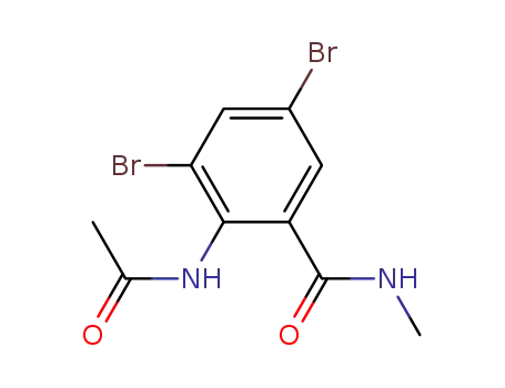 Molecular Structure of 86993-54-6 (Benzamide, 2-(acetylamino)-3,5-dibromo-N-methyl-)