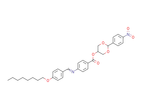 Molecular Structure of 89863-01-4 (Benzoic acid, 4-[[[4-(octyloxy)phenyl]methylene]amino]-,
2-(4-nitrophenyl)-1,3-dioxan-5-yl ester)